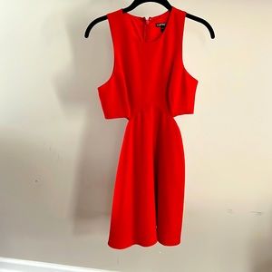 Red cut-out mini dress
